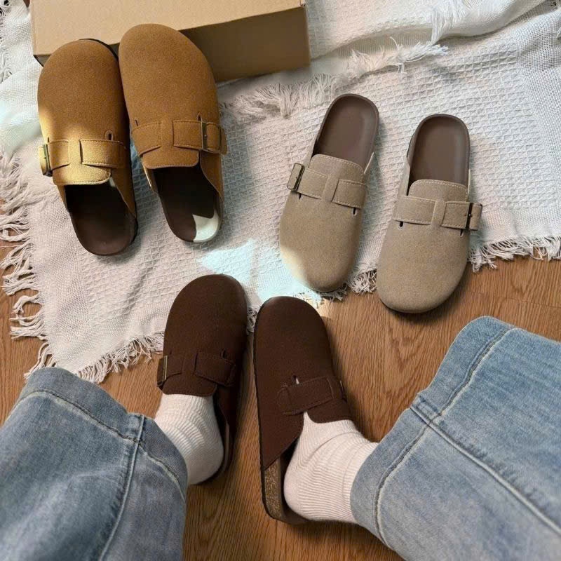 Sục Nữ Da Lộn Basic, Dép Sục Đế Thấp Êm Chân Đi Học Đi Chơi Dễ Phối Outfit N57