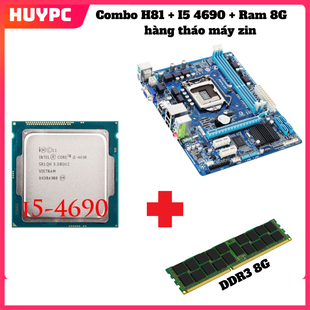 COMBO MAIN H81 + CPU I5 4690 + RAM DDR3 8G Hàng tháo máy zin | Shopee ...