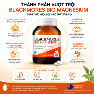 Viên uống bổ sung Magie hỗ trợ cơ bắp ngăn ngừa chuột rút Blackmores Bio Magnesium lọ 100 viên