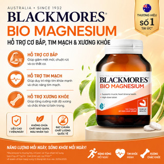 Viên uống bổ sung Magie hỗ trợ cơ bắp ngăn ngừa chuột rút Blackmores Bio Magnesium lọ 100 viên