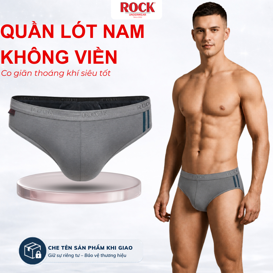 Quần Lót Nam ROCK 027 Bigsize Chất Liệu Cotton Co Giãn 4 Chiều Thoải Mái, Quần Sịp Nam Kiểu Dáng Sang Trọng Cao Cấp