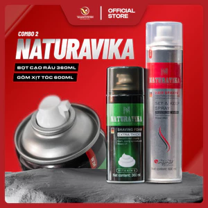 COMBO CHĂM SÓC CÁ NHÂN NAM NATURA VIKA – GÔM XỊT TÓC 600ML + BỌT CẠO RÂU 360ML