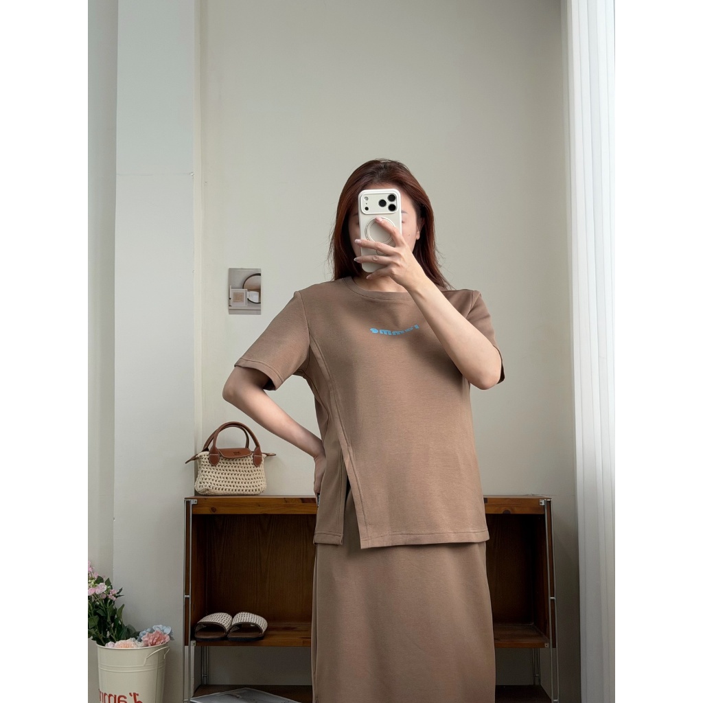 Set Đồ Bầu MONO SET Chất Liệu Cotton Double Face Mềm Mịn, Thoáng Mát, Hình In Sắc Nét Bền Màu - L'amme