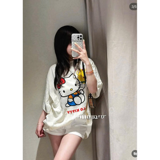•𝙆𝙞𝙣𝙜𝙨𝙝𝙤𝙥𝙗𝙚𝙖𝙪𝙩𝙮•Áo Phông Kitty Fom Rộng QC