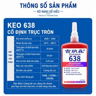 Keo Khóa Ren GUNASEN 243 263 277 638 680 Chống Tự Tháo Lỏng Bulong Ốc Vít  Chịu Dầu Chịu Lực Cao