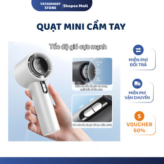 Quạt Cầm Tay Turbo MINI  Tốc Độ Gió Cực Mạnh Màn Hình Hiển Thị Pin YATASMART BẢN MỚI 2026