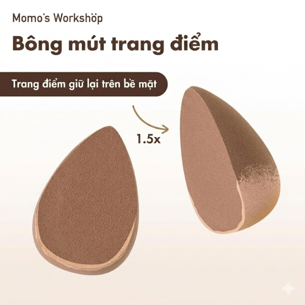 Bông Mút Tán nền Giọt nước Cao Cấp Momo's Workshop Sponges By Momo Classic Duo - Wet Use (2pcs)