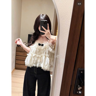 •𝙆𝙞𝙣𝙜𝙨𝙝𝙤𝙥𝙗𝙚𝙖𝙪𝙩𝙮•Áo Hai Dây Chấm Bi Nơ Đen QC