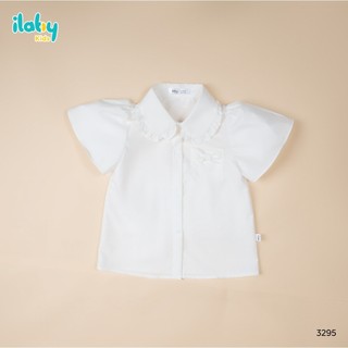 Set đồ đi học cho bé gái ILABY HCM áo sơ mi học sinh cổ sen và quần giả váy phối xếp ly xinh xắn[3226 3295]
