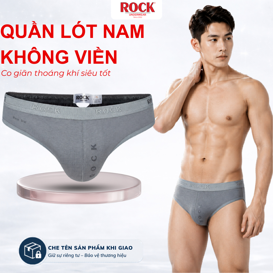 Quần Lót Nam ROCK QA428 Chất Liệu Cotton Cao Cấp Thoáng Mát Thấm Hút Tốt, Quần Sịp Nam Cao Cấp Không Bí Bách