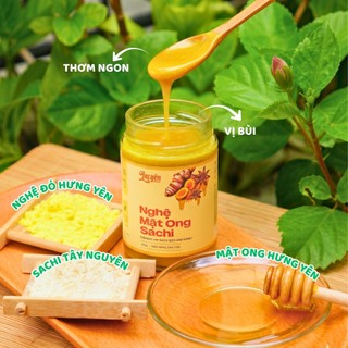 Combo 5 Hũ Nghệ Mật Ong Sachi 450GR Lạc Yên Foods Tinh Bột Nghệ Đỏ Hưng Yên Và Mật Ong