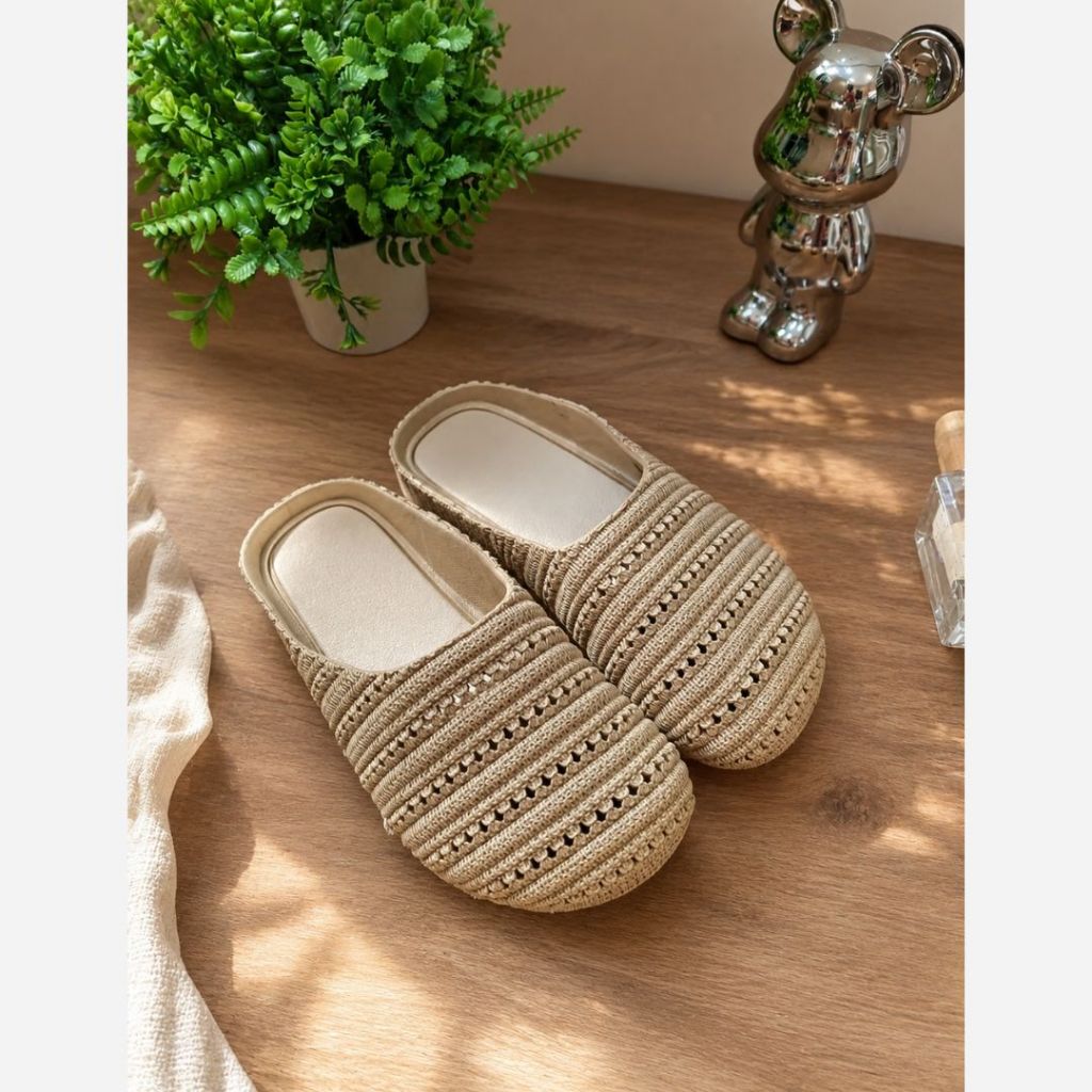 Dép sục nữ thiết kế phong cách vintage, chất liệu cao su non êm mềm thoáng khí