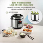 Nồi Áp Suất Điện Đa Năng OLIVO PC60 - Nồi Hầm Dung Tích 6L - Hầm, Kho Thịt, Chiên Rán, Nấu Lẩu - 16 Chế Độ — ảnh 3