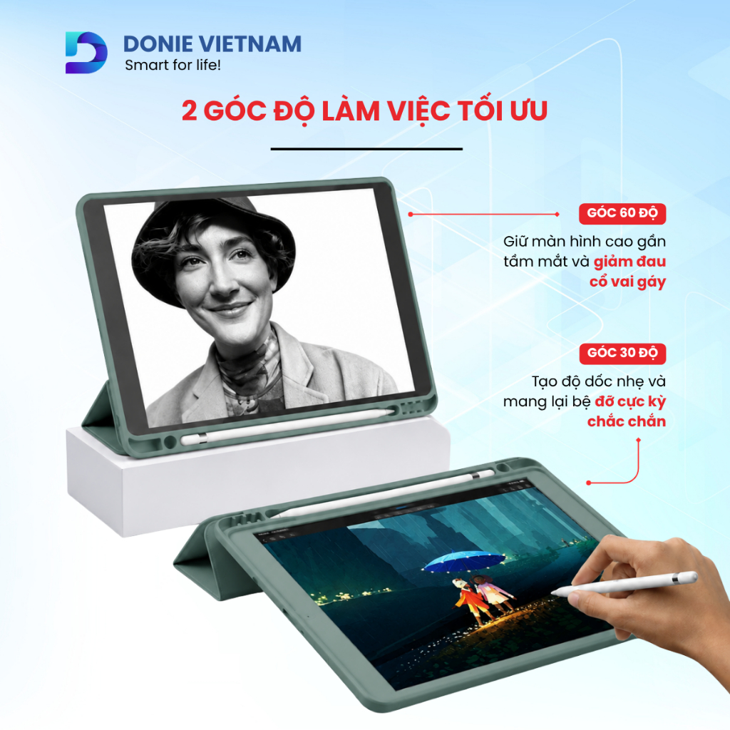 Ốp Lưng Da PU & TPU Đàn Hồi Hạn Chế Va Đập, Chống Sốc Cho iPad Gen 10/11 Air 4/5 Pro 11" | DONIE P01