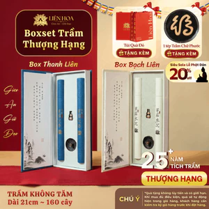 Trầm Không Tăm Liên Hoa 21cm 160 Cây | Trầm Hương Tự Nhiên 25+ Năm | Xông Nhà, Thiền, Quà Tặng