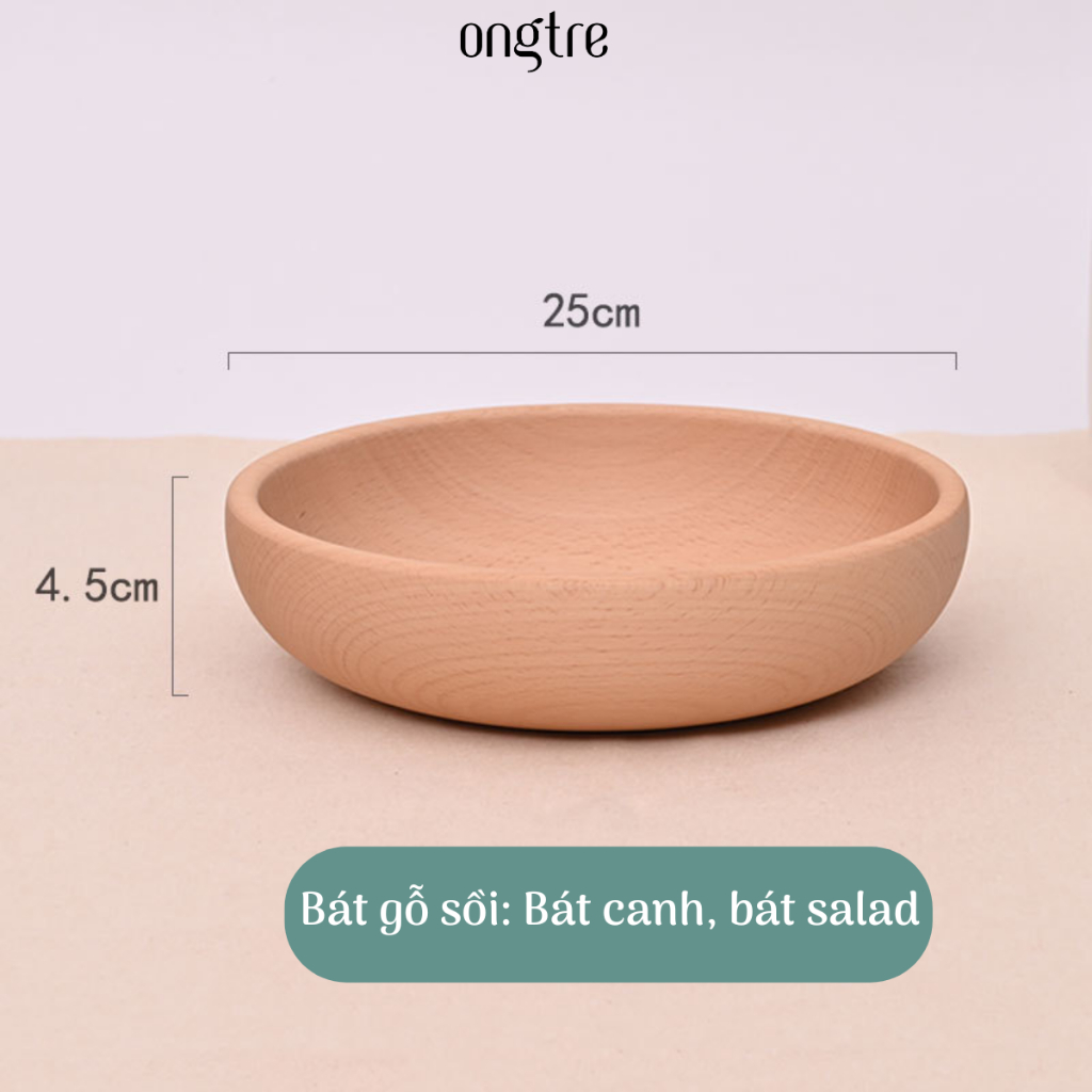 Bát Gỗ Tự Nhiên ONGTRE, Tô Gỗ Ăn Salad, Hoa Quả, Bát Gỗ Cao Cấp, An Toàn Cho Sức Khỏe