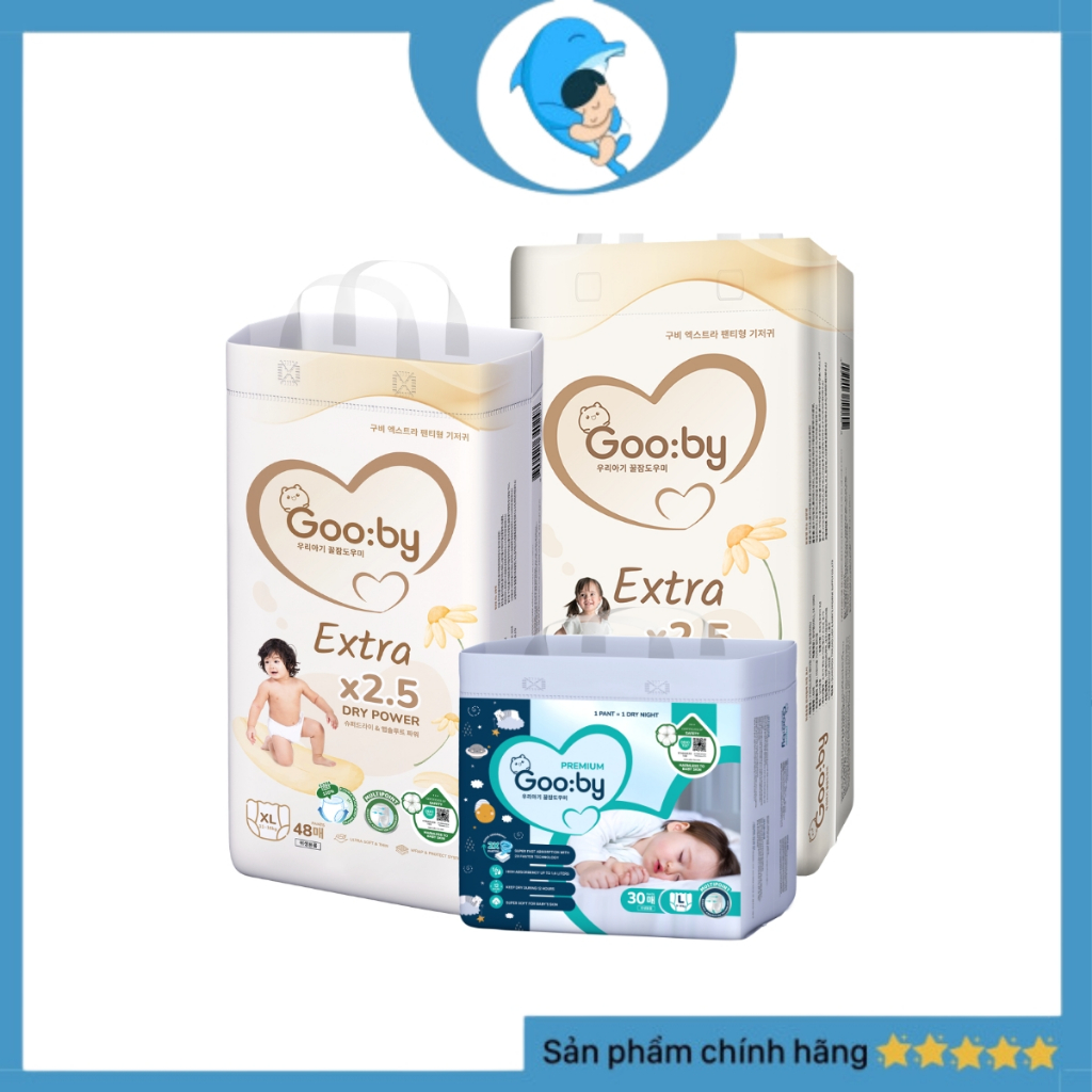 Combo 4 bịch Tã/bỉm quần Gooby mềm mại, siêu thấm hút size NB/S/M cho bé từ 4kg - 14kg MECAHEO