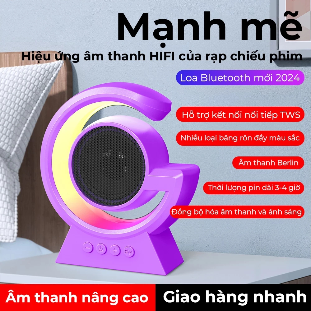 Loa Bluetooth BX39 Đèn bầu không khí màu rực rỡ Hỗ trợ TF card mini Pin trâu dùng lâu Âm thanh hay Di động tiện lợi