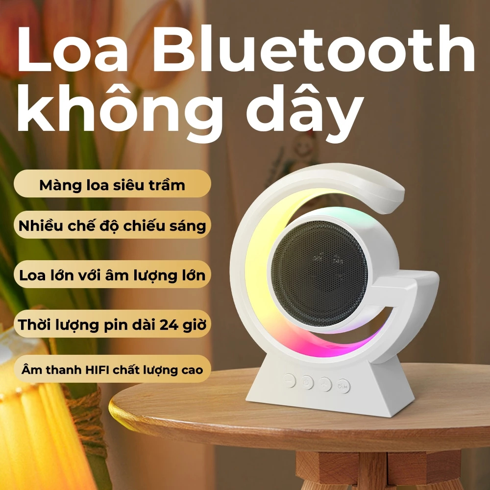 Loa Bluetooth BX39 Đèn bầu không khí màu rực rỡ Hỗ trợ TF card mini Pin trâu dùng lâu Âm thanh hay Di động tiện lợi