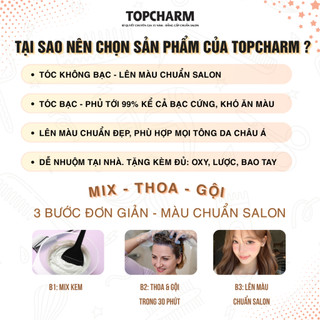 [CAO CẤP] Thuốc nhuộm tóc NÂU TÍM VIOLET không tẩy tóc, tặng kèm gói dưỡng và bộ dụng cụ tại nhà TOPCHARM-CHAMIS