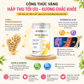 Viên Uống ARRAVITE Bone Health – Hỗ Trợ Xương Khớp Khỏe Mạnh, Giảm Nguy Cơ Loãng Xương – Chính Hãng Úc
