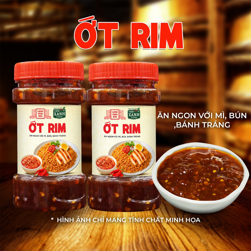 Combo 2 Ớt Rim 140g/hủ Ăn Ngon Với Mì Bún Bánh Tráng Trang Trại Sạch Thôn Xanh Farm