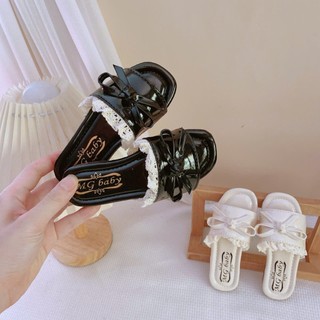 Sz 21-35 Dép Lê Quai Ngang Phối Ren Nơ Đế Mềm Êm Chân Cho Bé Gái K209