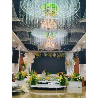 Vòng tròn và đèn trần hoàn thiện đường kính 1m, 1,2m, 2m cho anh chị decor hoa trần, hay gắn xốp cắm hoa