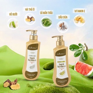 [ TẶNG DẦU XẢ 500ML] Dầu Gội Bưởi & Hà Thủ Ô DrSoftly Sạch Gàu Giảm Rụng Tóc - giúp tóc chắc khoẻ óng mượt 500ML