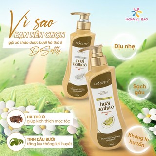 [ TẶNG DẦU XẢ 500ML] Dầu Gội Bưởi & Hà Thủ Ô DrSoftly Sạch Gàu Giảm Rụng Tóc - giúp tóc chắc khoẻ óng mượt 500ML