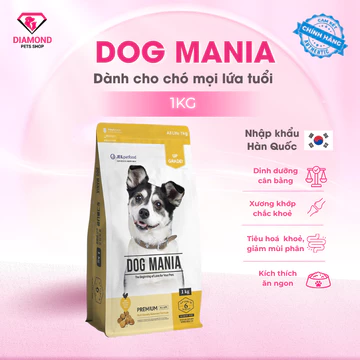 1kg Thức ăn hạt cho chó Dog mania mọi lứa tuổi (HÀN QUỐC) ( Thức Ăn Khô,Thức Ăn Hạt, Cám Chó)