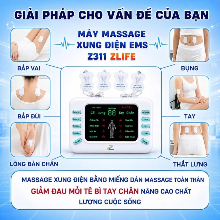 Máy Massage Xung Điện Z311 , Máy Mát xa Châm Cứu Điện Xung Lưu Thông Khí Huyết Giảm Đau Mỏi – 3