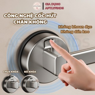 Giá Treo Khăn Hút Chân Không APTLYFINDS Nhôm Chịu Lực, Dễ Dàng Lắp Đặt, Đa Năng, Không Khoan Đục