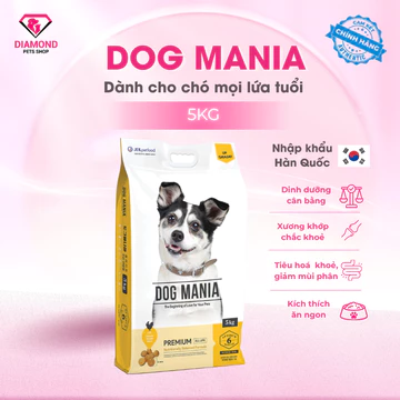 (5KG) THỨC ĂN CHO CHÓ DOG MANIA (HÀN QUỐC) ( thức ăn khô,thức ăn hạt, cám chó)