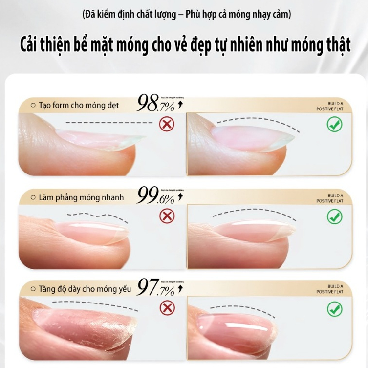 ROUni combo cứng móng chính hãng cao cấp 12g chuyên dụng cho nail tăng độ bền móng chống gãy bền bỉ