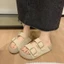 Dép Lê Nữ Quai Ngang, Dép Bệt Khuy Cài Đế Bằng 2 Quai 2 Khuy Đế Cao 4cm N21 || Young Sneaker