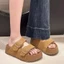 Dép Lê Nữ Quai Ngang, Dép Bệt Khuy Cài Đế Bằng 2 Quai 2 Khuy Đế Cao 4cm N21 || Young Sneaker
