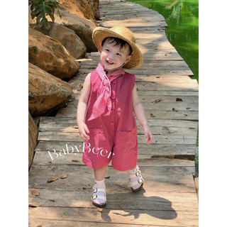 {chính chủ} TẶNG KHĂN  _Jumsuit cho bé_phong cách năng động_Kaki Hàn Quốc mềm (BabyBeer)