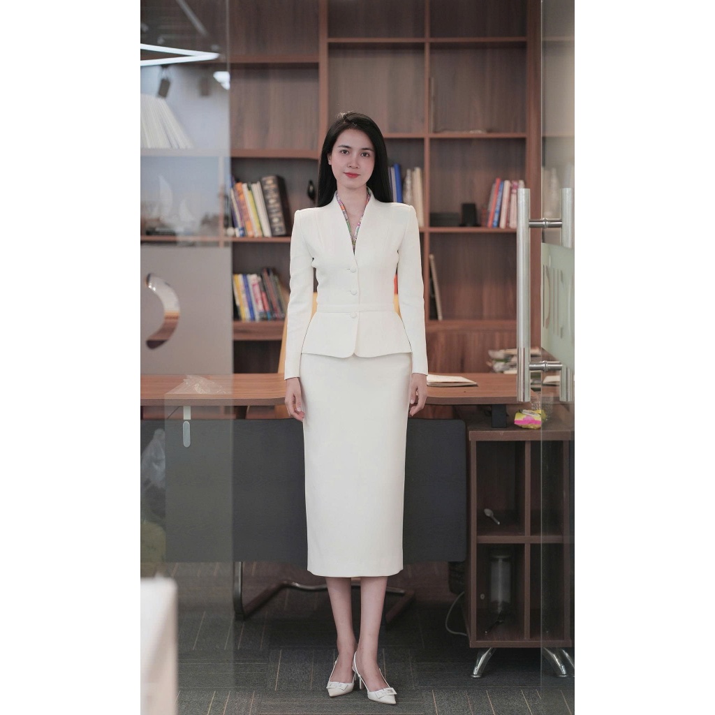 MINELEGÁNCE | SET VEST ÁO & CHÂN VÁY BÚT CHÌ THANH LỊCH, SANG TRỌNG - MIN918