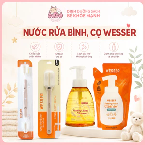 Nước rửa bình sữa, cọ bình sữa Wesser - Nước rửa trái cây và rau củ nội địa Hàn Quốc 500ml