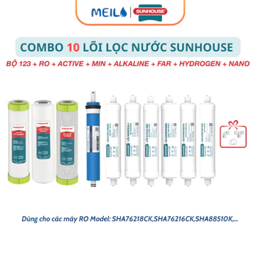 Combo 10 Lõi Lọc Nước SUNHOUSE Dạng Cắm Nhanh Dùng Cho Các Máy Lọc Nước Model SHA76218CK, SHA76216CK, SHA88510K, SHA8..