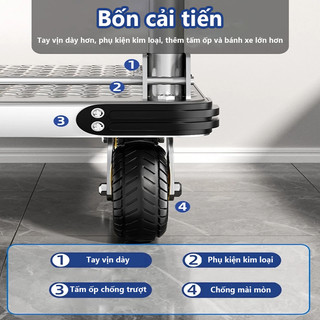 Xe đẩy hàng Xe Đẩy Gấp Gọn Nhập khẩu siêu bền cấu trúc bốn bánh Tải Trọng 600kg Phiên bản nâng cấp