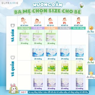 [GIFT] Set Dùng Thử Ngẫu Nhiên Bỉm ELPRAIRIE Đủ Size S/M/L/XL/XXL Cho Bé Từ NB-25KG