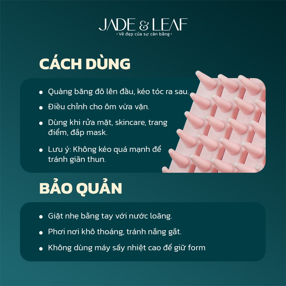 Lược Gội Đầu Jade&Leaf Massage Silicon Mềm Làm Sạch Da Đầu Hỗ Trợ Thư Giãn Và Chăm Sóc Tóc