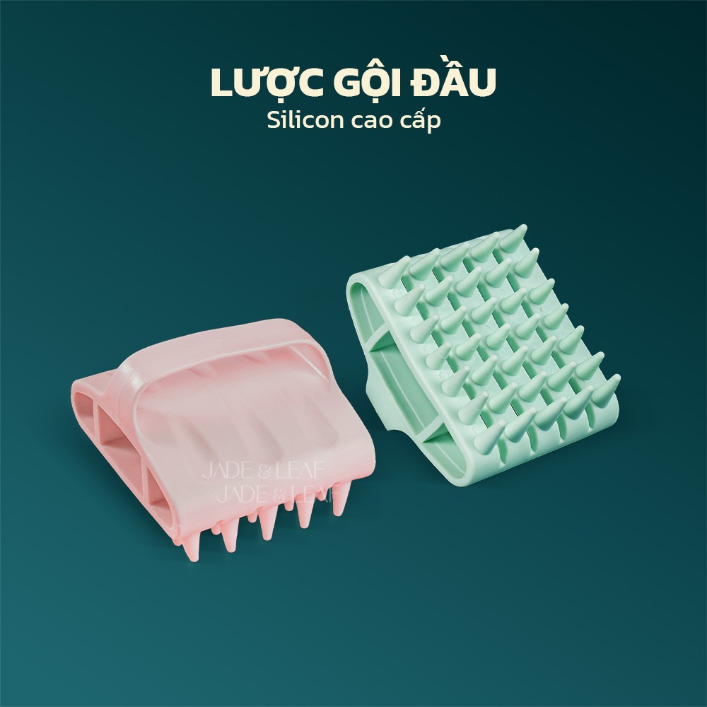 Lược Gội Đầu Jade&Leaf Massage Silicon Mềm Làm Sạch Da Đầu Hỗ Trợ Thư Giãn Và Chăm Sóc Tóc