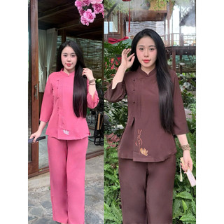 Trụ Xếp Ly Kate Lụa # Đồ Đi Chùa Nữ