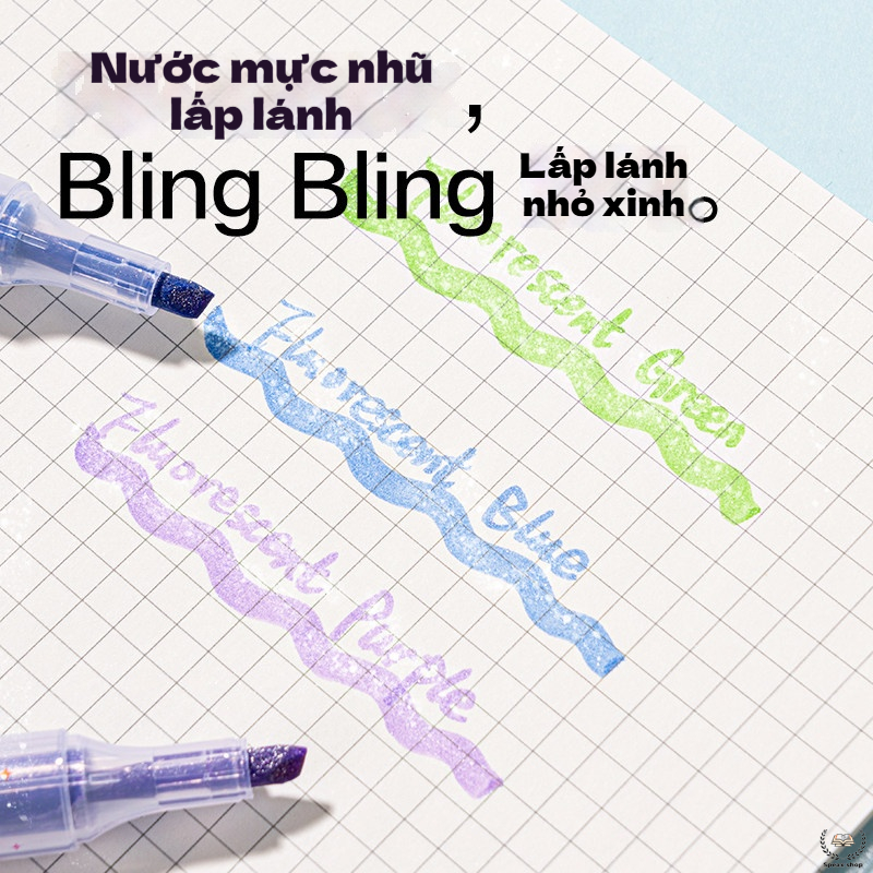 Bút Highlight Nhũ Deli – Bút Dạ Quang Gel Lấp Lánh Đánh Dấu Ghi Chú, Bút Tô Sáng Nội Dung Quan Trọng