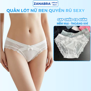 Quần lót ren nữ sexy cao cấp cạp chéo co giãn thoải mái, Quần chip nữ ren quyến rũ tôn dáng thoáng mát ZANABRA L8136