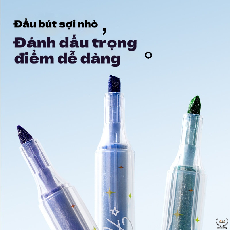 Bút Highlight Nhũ Deli – Bút Dạ Quang Gel Lấp Lánh Đánh Dấu Ghi Chú, Bút Tô Sáng Nội Dung Quan Trọng