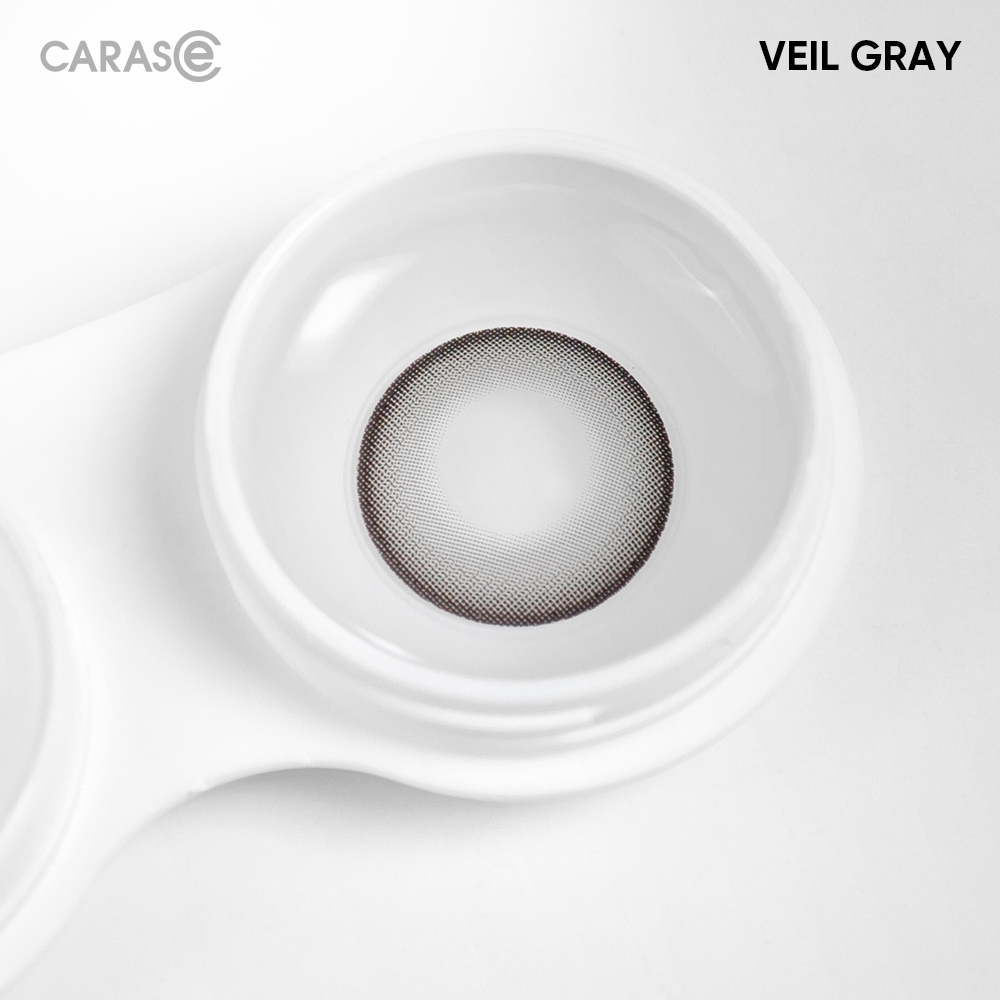 [1 chiếc] Kính áp tròng khoá ẩm 8H 3 Tháng Màu Xám Lạnh Tự Nhiên CARASE, Lens cận VEIL GRAY